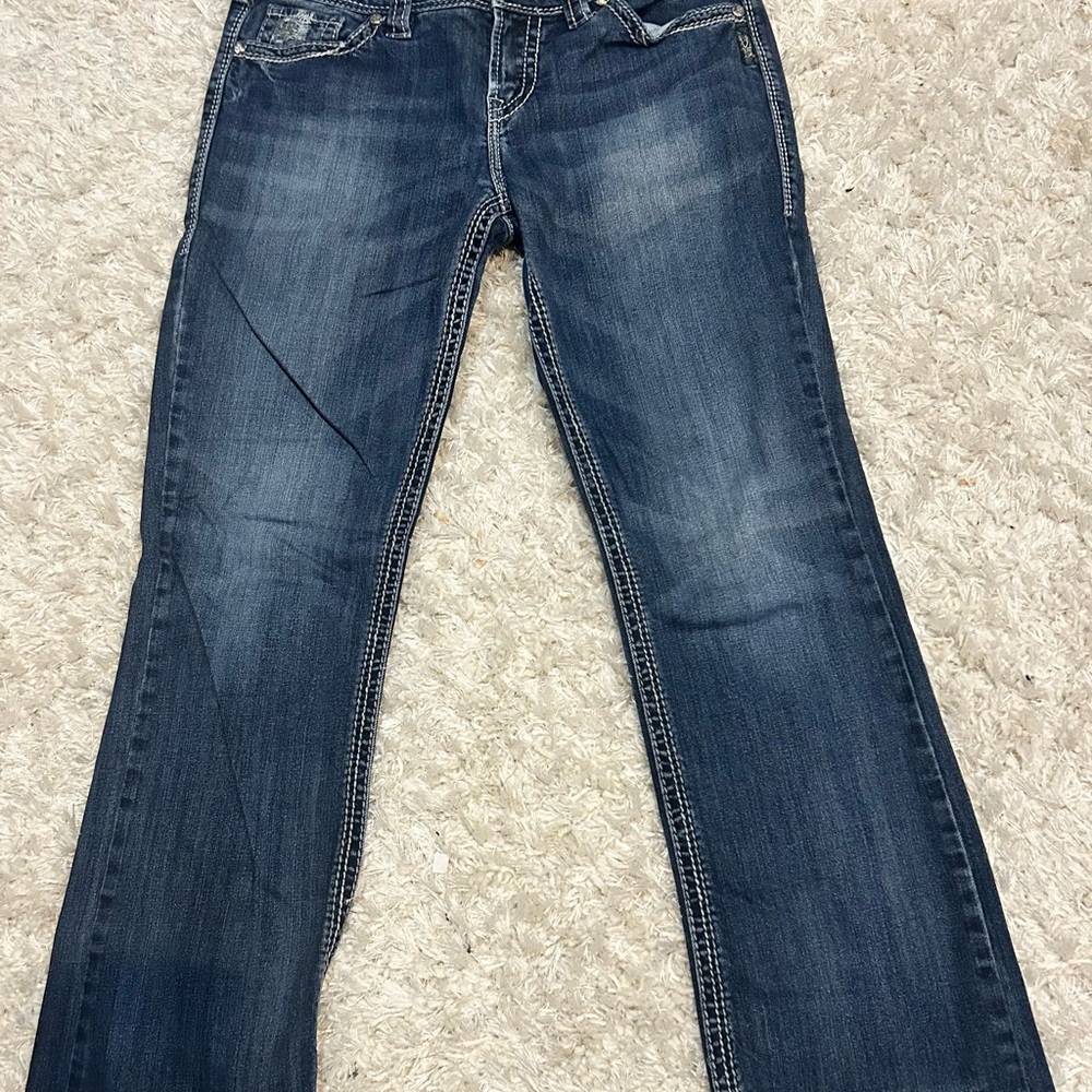 Silver Jeans Dark Blue Straight Leg Women's Jeans